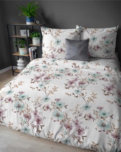 Pościel flanelowa 220x200 cm – kolorowe kwiatki na zimowe noce 