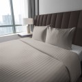 Pościel adamaszek 160x200 w subtelne pasy satynowe – beige  beż luksusowa bawełna 100%  wyjątkowa miękkość