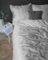 Pościel adamaszkowa 160x200 jasny szary light grey w pasy satynowe – luksusowa bawełna subtelna elegancja