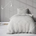 Pościel adamaszkowa 140x200 jasny szary light grey w pasy satynowe – luksusowa bawełna subtelna elegancja