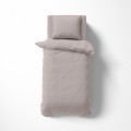 Pościel adamaszkowa 140x200 jasny szary light grey w pasy satynowe – luksusowa bawełna subtelna elegancja