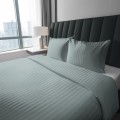 Pościel adamaszkowa 220x200 mięta mint green w pasy satynowe