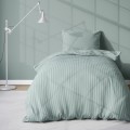 Pościel adamaszkowa 140x200 mięta mint green w pasy satynowe