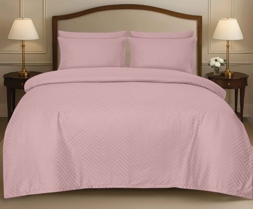 Pościel premium adamaszkowa w jodełkę – różowa 160x200