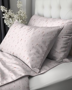 Pościel perkalowa 220x200 Brudny Róż Dusty Rose – Botaniczna Łąka