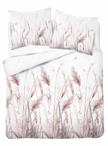 Komplet Pościeli 180x200 Naturalne Trawy i Motyle – Styl Boho & Eko (Biała)