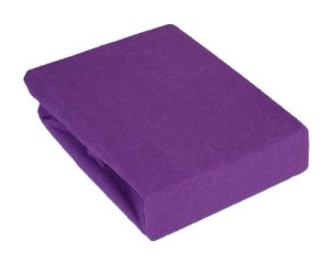 Prześcieradło Jersey z gumką fioletowe 140x200 - Fiolet - 008