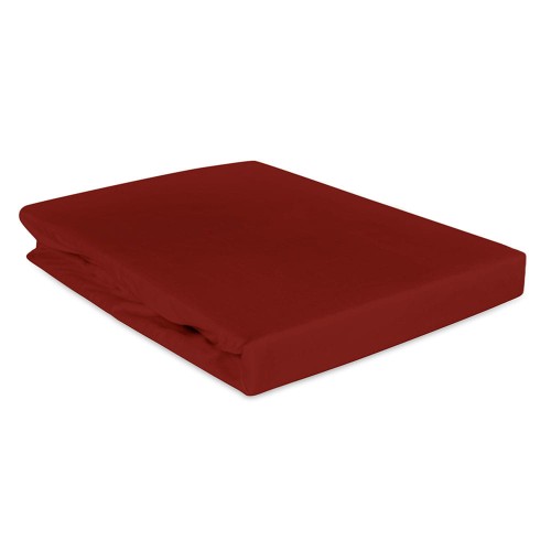 Prześcieradło satynowe 140x200 z gumką bordowy 20053