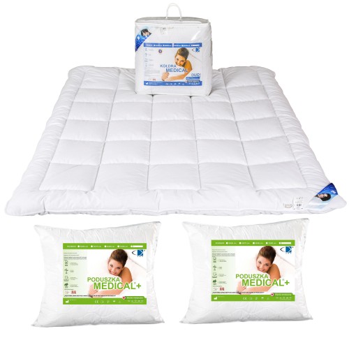 Kołdra zimowa MEDICAL Duo antyalergiczna 180x200 + 2 poduszki 70x80
