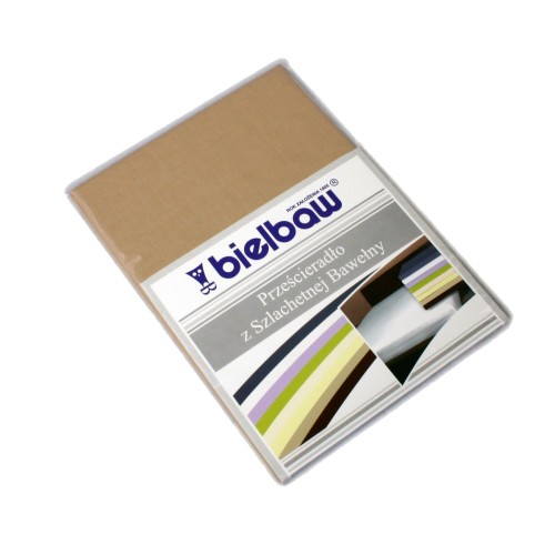 Prześcieradło z Bawełny 160x210 - Beż - Bielbaw