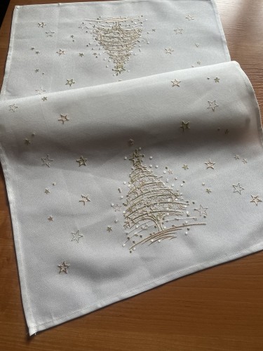 Bieżnik świąteczny 50x100 cm złota choinka int 428 boże narodzenie