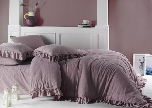 Pościel z bawełny Exclusive 160x200 Pale Mavue - bez prasowania Stonewashed