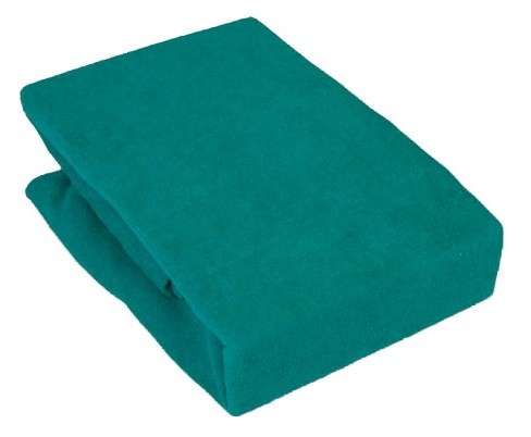 Prześcieradło Frotte z gumką zielone butelkowe 140x200