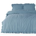  Pościel z bawełny 200x220 blue stonewashed exclusive bez prasowania blue