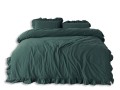 Pościel z bawełny Exclusive 160x200 dark green bez prasowania Stonewashed 