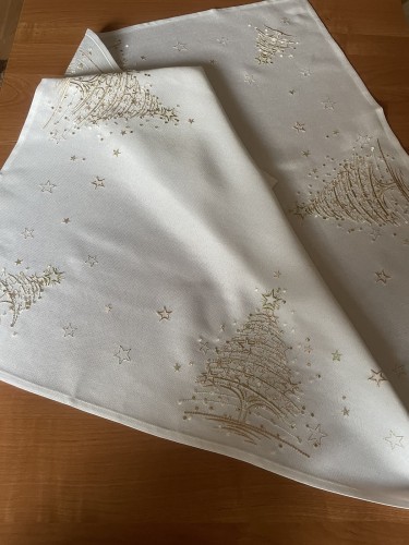  Bieżnik świąteczny 85x85 cm złota choinka int 428 boże narodzenie