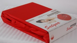 Prześcieradło Satynowe z Gumką 220x200 Czerwone - 100% Bawełna