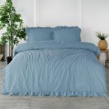  Pościel z bawełny 200x220 blue stonewashed exclusive bez prasowania blue