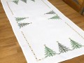  Bieżnik świąteczny 55x115 cm zielone choinki int 1196 boże narodzenie