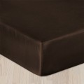 Prześcieradło satynowe 180x200 z gumką brąz 80053