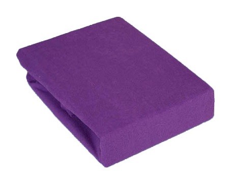 Prześcieradło Jersey z gumką fioletowe 220x200 