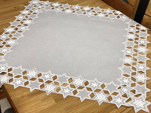Bieżnik świąteczny 85x85 cm srebrna gwiazdka int 1194 boże narodzenie