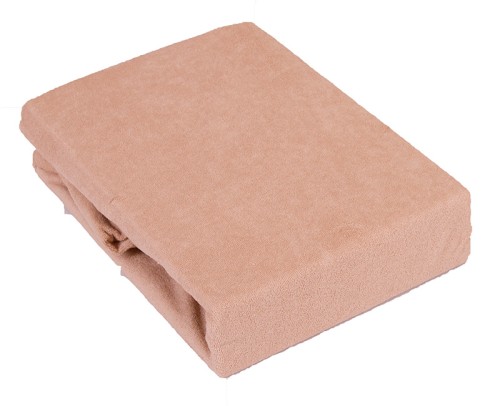 Prześcieradło Frotte z gumką beż jasny 60x120
