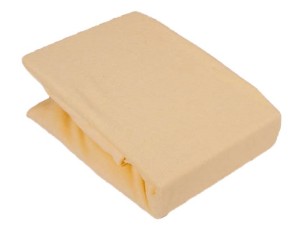 Prześcieradło Jersey z gumką krem ciemny 180x200 - 003