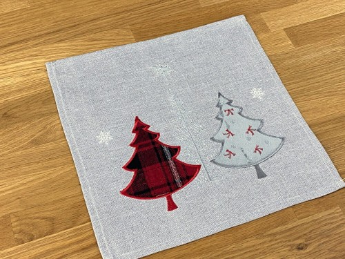 Serwetka świąteczna 30x30 cm czerwona srebrna choinka int 1241 boże narodzenie