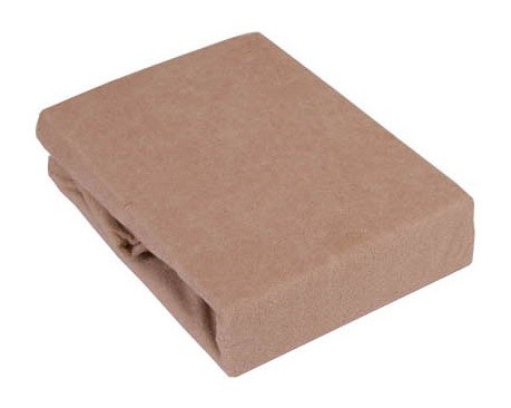 Prześcieradło Jersey z gumką ciemny beż 120x200 - 030