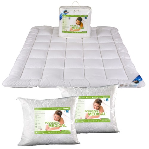 Kołdra całoroczna MEDICAL antyalergiczna 160x200 + 2 poduszki 70x80